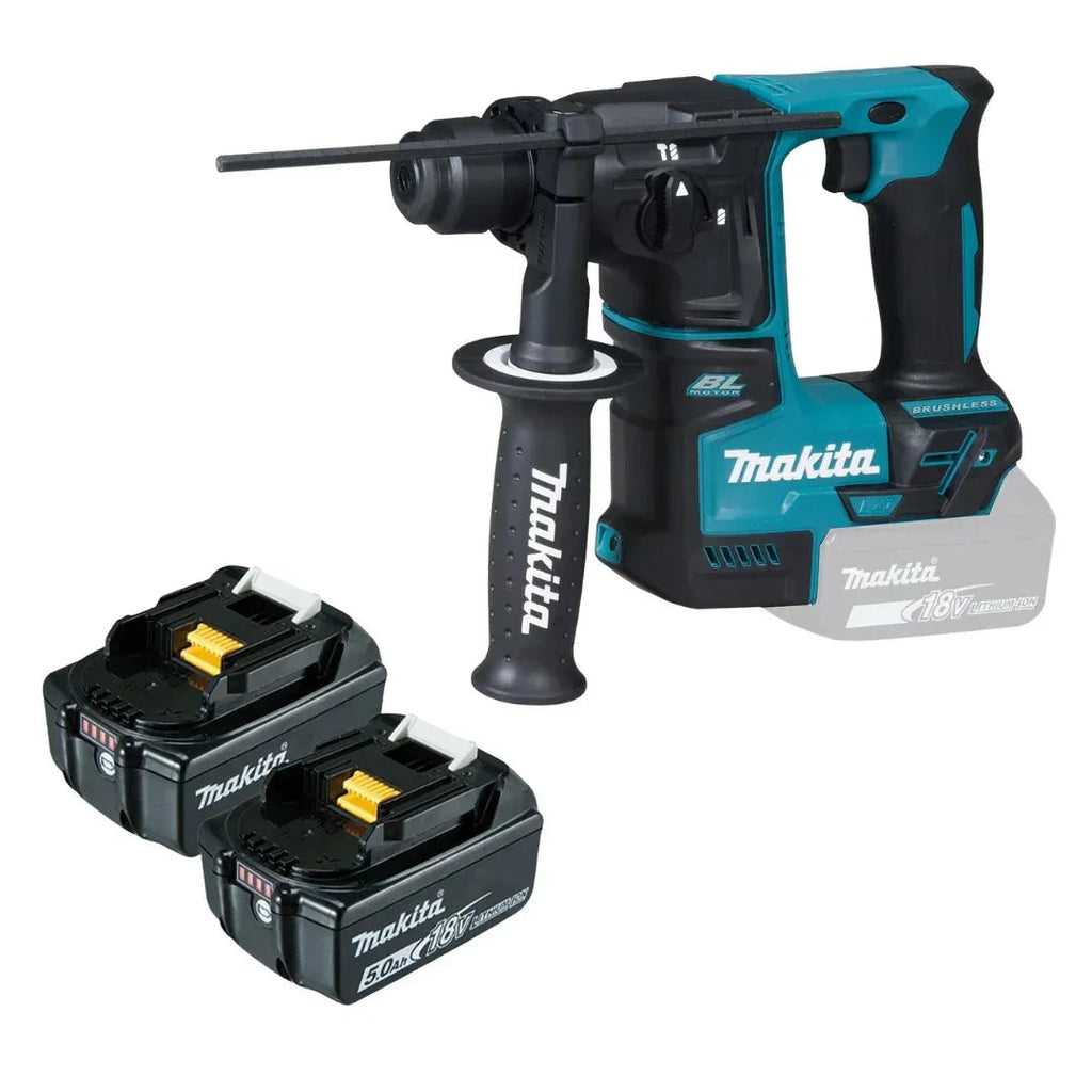 Makita Rotary Hammer Set – 18V LXT Brushless Unit with Twin 5.0Ah Battery Pack